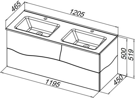 Тумба под раковину Allen Brau Glority 120 1.35004.NW дуб антик, артикул 1.35004.NW