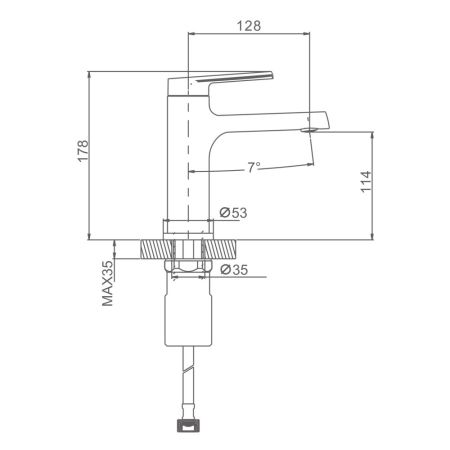 Смеситель для раковины Splenka S50.10.06, черный