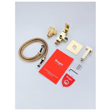 Гигиенический душ со смесителем встраиваемый Raglo R01.52.23, золотой