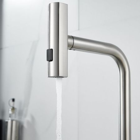 Смеситель для кухни с мультифункциональным изливом Raffine F203L, сатин