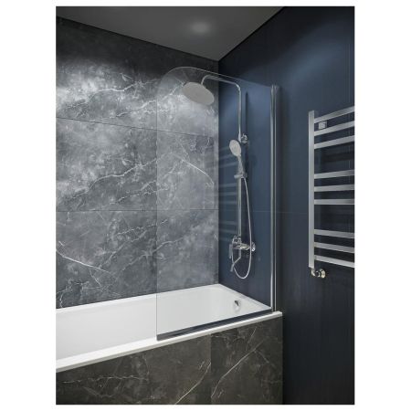 Шторка на ванну распашная Knotlor BS080CG0C 140х80, хром