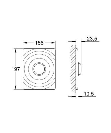 Панель смыва для писсуара GROHE Surf (1 режим смыва), хром (37069000), артикул 37069000
