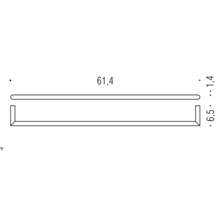 Colombo Mini Держатель полотенца 61.4*6,5cм, цвет: черный матовый, артикул B4011.NM
