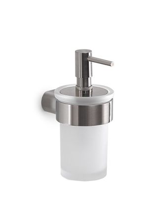 Gedy Pirenei, настенный стеклянный дозатор с пластиковой помпой, цвет зачищенный хром, артикул PI81(38)