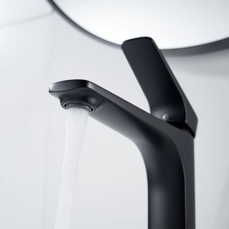 Смеситель для раковины высокий Shevanik S4211H, черный