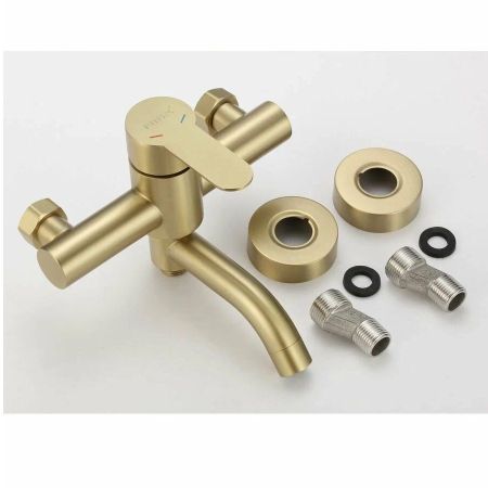 Смеситель для ванны Fmark FS8206C, матовое золото, артикул FS8206C