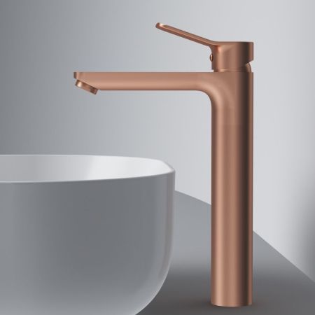 F85A92044 X-Joy, смеситель д/умывальника высокий, роз. золото, артикул F85A92044