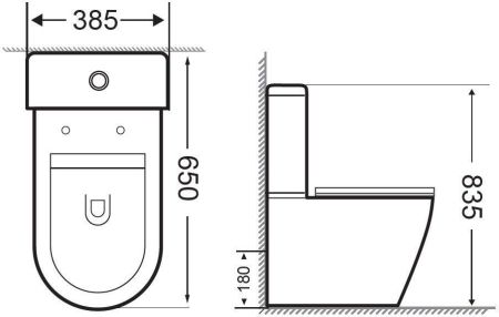Сливной бачок Aquanet Cetus-C2 BL-102N-TPT