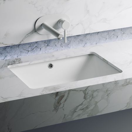 Умывальник прямоугольный встраиваемый под столешницу Element 550*400*185мм, с крепежом и шаблоном для установки CN6045