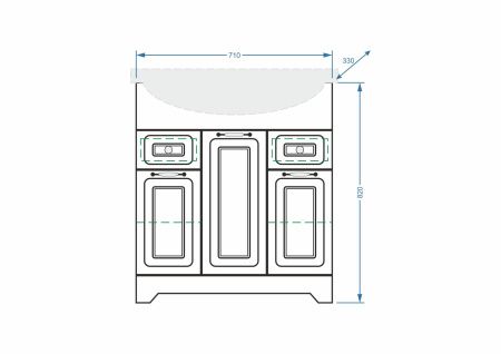 Тумба "Кармела 75", ольха белая, Байкал 75