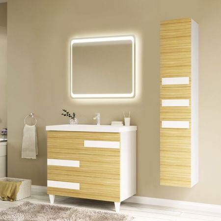 Тумба под раковину Marka One Mix 80Н ПП Коко-Боло, артикул У69546