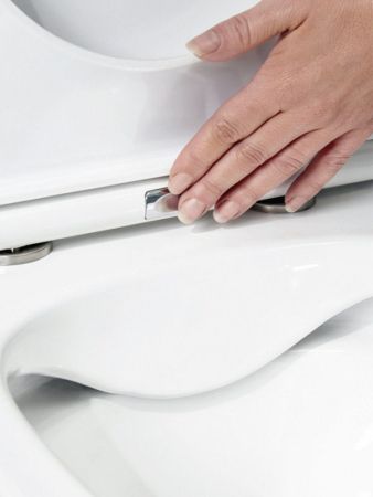 Унитаз приставной Maretti Elena безободковый с микролифтом, EA10PRBM14-844, белый, артикул EA10PRBM14-844