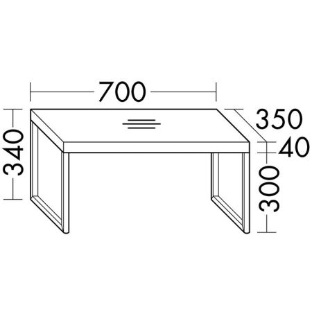 Burgbad COCO Скамья 700х350х340мм, металл рама цвет черный , цвет верха белый глянц, артикул BANB070 F2843