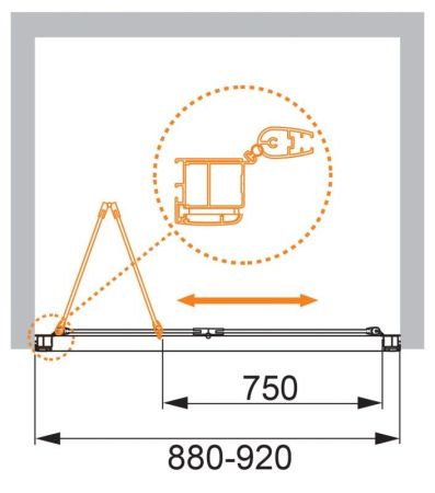 Душевая дверь в нишу CEZARES ANIMA BS, артикул ANIMA-W-BS-90-P-Cr
