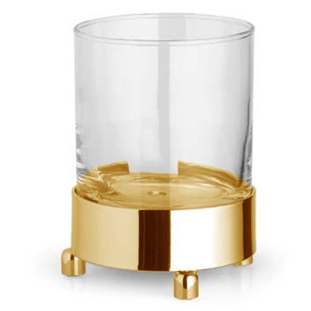 Bertocci Cinquecento Стакан настольный, цвет: прозрачное стекло/золото, артикул 110 0530 5000