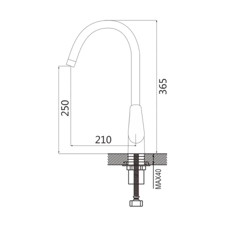 Смеситель для кухни с гибким изливом Shevanik S443-5, зеленый