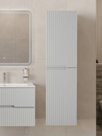 DUET Шкаф подвесной с двумя распашными дверцами с доводчиками, с двумя полками, универсальный, Серый жемчужный, 400x300x1500, DUET-1500-2A-SC-GPR-P, артикул DUET-N-1500-2A-SC-GPR-P