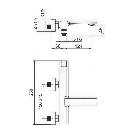 Смеситель для ванны Maretti Lorenza LR22RF842, хром