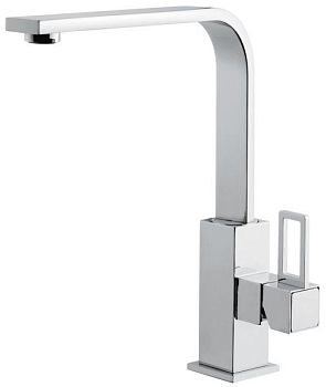 Emmevi Gea, однорычажный кухонный смеситель с поворотным изливом (излив 19,5 см), ручка со стержнем, без донного клапана, цвет хром