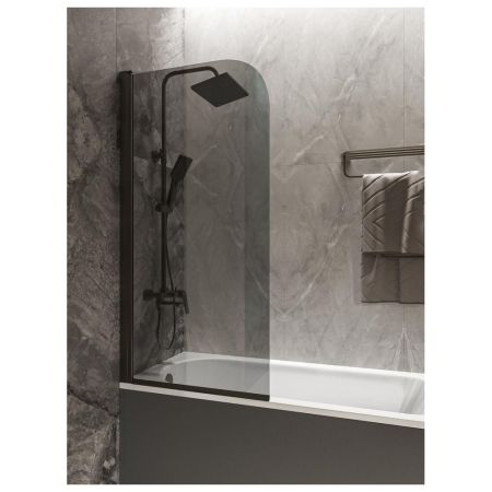 Шторка на ванну распашная Knotlor BS070TG0GM 140х70, оружейная сталь