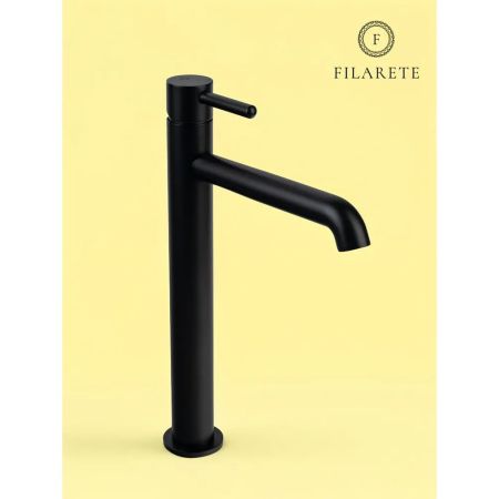 Смеситель для раковины высокий FILARETE Roun FL6020BL, черный, артикул FL6020BL