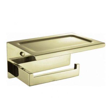 Держатель для туалетной бумаги с полкой NEW VENTURO золото