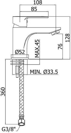 Смеситель для раковины Paffoni Blu BLU071CR, артикул BLU071CR