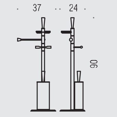 Colombo Isole Piantane Напольная стойка 89см., с туалетным ёршиком, цвет: хром, артикул B9413N.CR