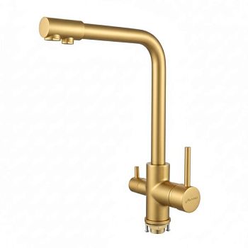Смеситель для кухни с подключением фильтра Maretti Project Gold PG31RZF15, золотой сатин