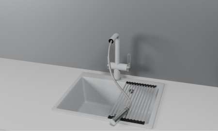 Смеситель для кухни GRANULA с выдвижным изливом и подключением к фильтру (8170, БАЗАЛЬТ), артикул 8170, БАЗАЛЬТ