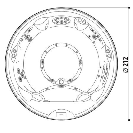 JACUZZI ALIMIA Минибассейн D212x90 см,цвет акрила Platinum (65) встраиваемый (без крышки 903001671 VINIL ICE), артикул 944468065