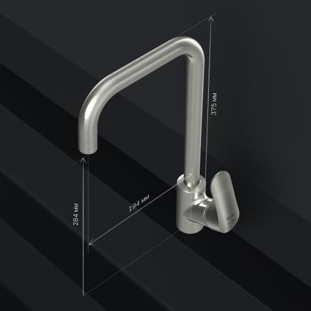 F8006011 Like, смеситель для кухни G-образный излив, сатин, шт., артикул F8006011