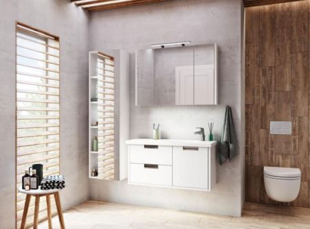 Зеркальный шкаф Roca Etna 100 857305806 с подсветкой Белый глянец, артикул 857305806