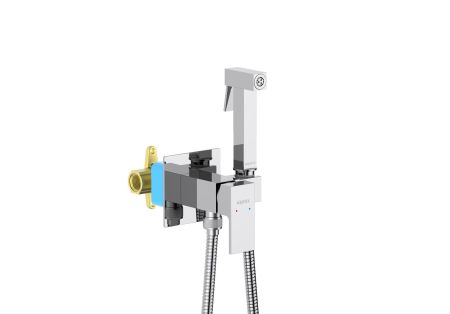 Комплект для гигиенического душа встроенный (смеситель + гигиеническая лейка + шланг) AQUATEK AQ1022CR ЛИБРА, артикул AQ1022CR