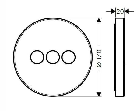 AX ShowerSelect Встраиваемый модуль с 3 запорными клапанами (внешняя часть), цвет: хром, артикул 36727000