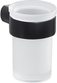 Gedy Pirenei, настенный стеклянный стакан, цвет черный матовый