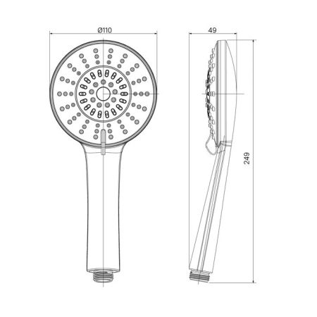 Лейка для душа Milardo черная матовая 5F Ideal Spa (ILS5FBRM18), артикул ILS5FBRM18