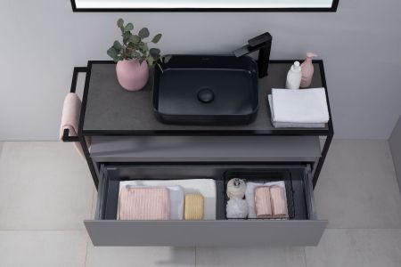 Раковина накладная Allen Brau Fantasy 50 4.11021.31 черный матовый, артикул 4.11021.31