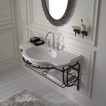 GLOBO Paestum Консоль металл подвесная (без раковины PA022.BI), 110*60см, цвет met.antico, артикул PA037met.ant