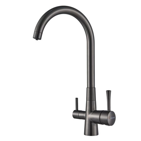 Смеситель для кухни с подключением фильтра Shevanik S428T, оружейная сталь, артикул S428T