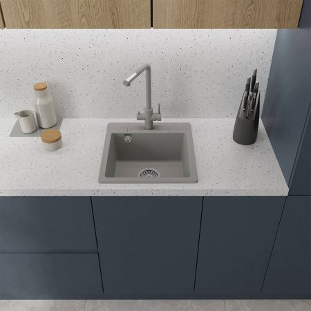 Смеситель для кухни с подключением фильтра GranFest Z-5421, серый, артикул Z-5421 серый