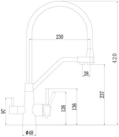Смеситель для кухни под фильтр питьевой воды Fmark (FS0662-XL04), артикул FS0662-XL04