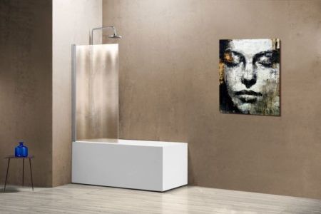 Шторки на ванну Vincea Душевая шторка на ванну VSB-11800CH, 800*1400, хром, стекло шиншилла,, артикул VSB-11800CH