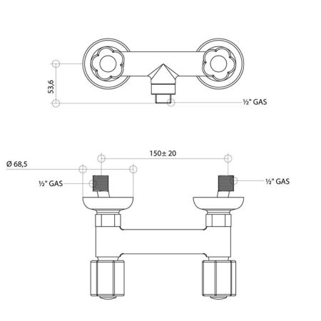 Bongio Fleur Blanc Смеситель для душа, цвет хром/белый фарфор, артикул 11523CR00