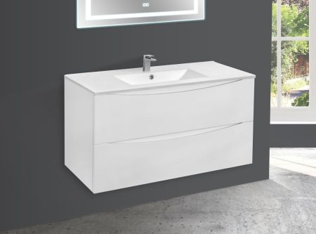 База под керамическую раковину Mia 1000 подвесная, 2 выкатных ящика soft close, G.White, артикул VMC-2MC100GW