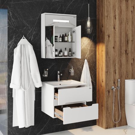 Тумба Onika Айленд 60 подвесная, белая (ум. Элина 60)