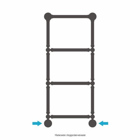 Полотенцесушитель водяной "Ренессанс 1386" 960х400 (Состаренная БРОНЗА)
