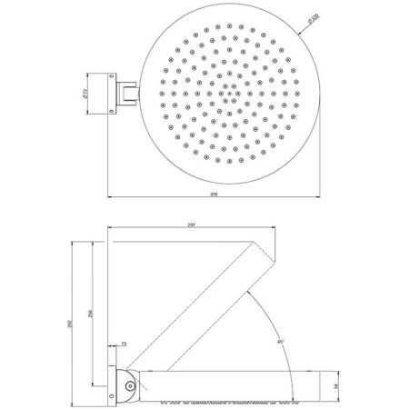 GESSI Origini Верхний душ,защитой от известкового налета, цвет: Steel Brushed, артикул 66152#239