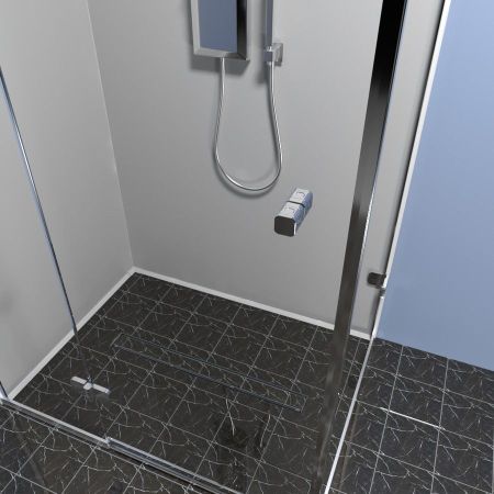 Душевой лоток (двухсторонняя решетка) TIMO Drain Protect DP20900-PG20900, сатин, артикул DP20900-PG20900