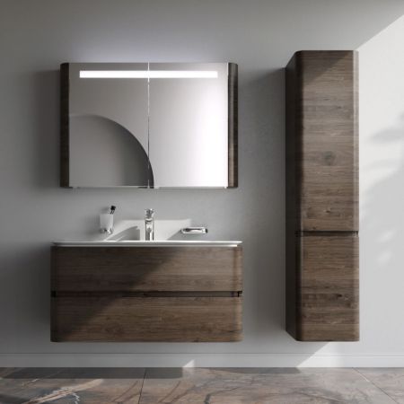 M30FHX1002TF Sensation, База под раковину, подвесная, 100 см, ящики, табачный дуб, текстурированная,, артикул M30FHX1002TF